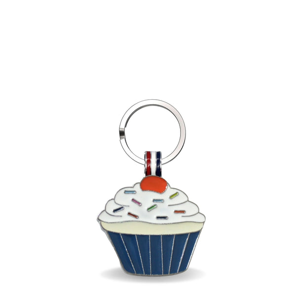 Navy Cupcake Shaped Engravable Tag