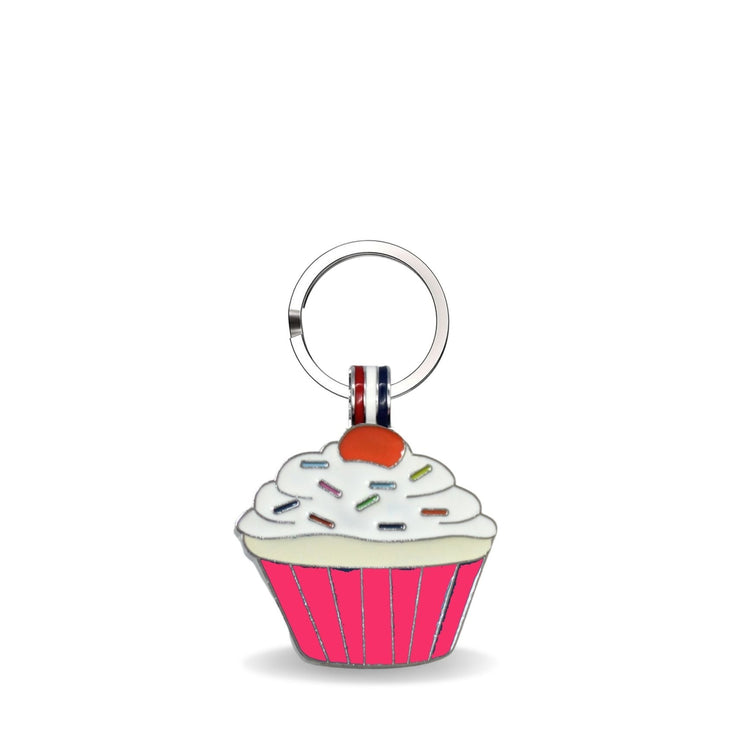 Dark Pink Cupcake Shaped Engravable Tag