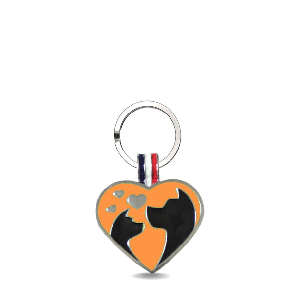 Orange Friends Heart Shaped Pet Engravable Tag