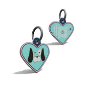 Aqua Heart shaped Epoxy QR Tag