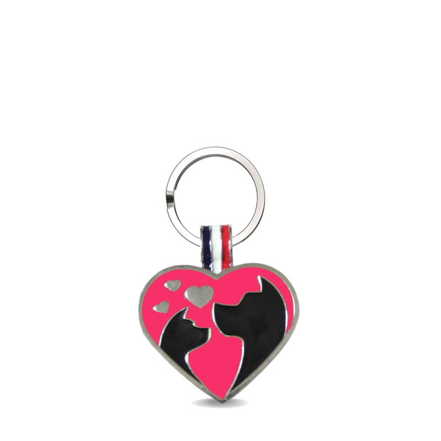 Dark Pink Heart Shaped Engravable Tag