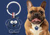 Navy Cute Dog Shaped Engravable Tag