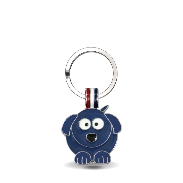 Navy Cute Dog Shaped Engravable Tag