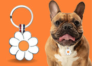 Orange Daisy Shaped Engravable Tag