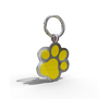 Yellow Paw Shaped Engravable Tag