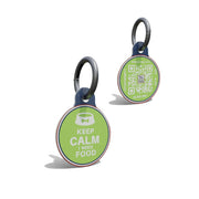 Green I Need Food Round Shaped Epoxy QR Tag