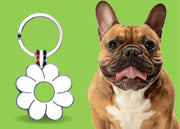 Green Daisy Shaped Engravable Tag