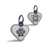 Navy Paw Heart Shaped Epoxy QR Tag