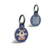 Navy Dog & Bone Round Shaped Epoxy QR Tag