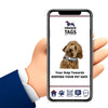 Premium Bone Shaped Light Pink Paw On Stars QR Tag