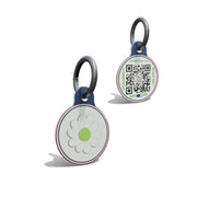 Green Daisy Round Shaped Epoxy QR Tag