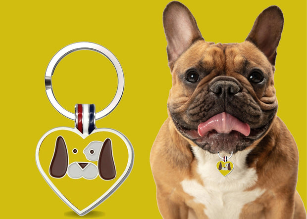 Yellow Heart Pet Engravable Tag