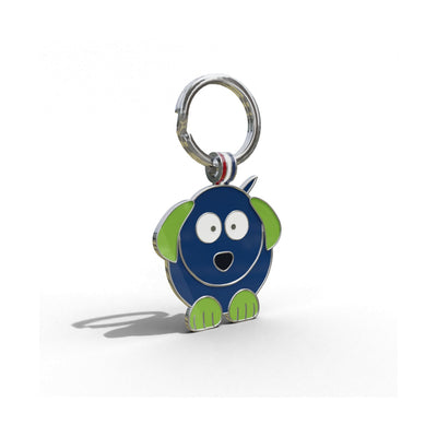 Green Cute Dog Shaped Engravable Tag