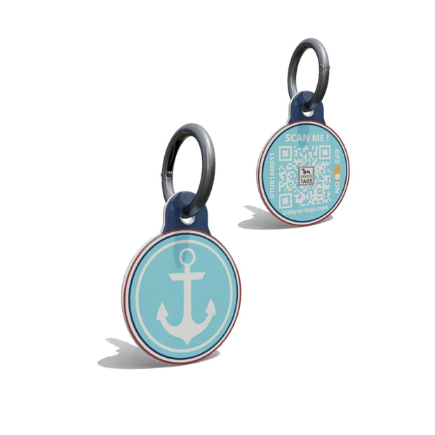 Aqua Anchor Round Shaped Epoxy QR Tag