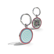 Premium Round Shaped Aqua Big Swirl QR Tag