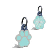 Aqua Paw Shaped Epoxy QR Tag