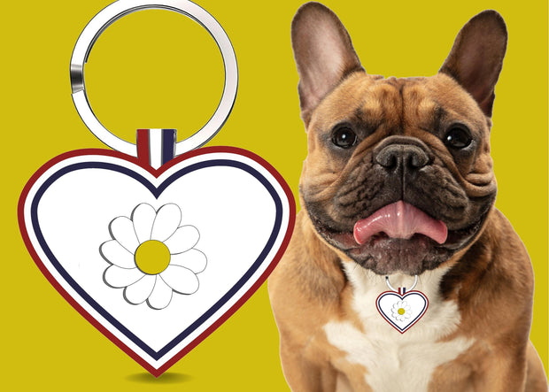 Premium Heart Shaped Yellow Daisy QR Tag