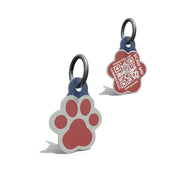 Red Paw shaped Epoxy QR Tag