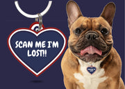 Navy Im Lost Heart Shaped Epoxy QR Tag