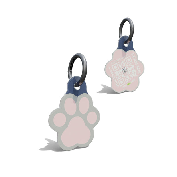 Light Pink Paw Shaped Epoxy QR Tag