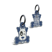 Skull and Bone Shaped Navy Epoxy QR Tag