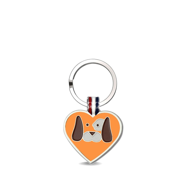 Orange Heart Pet Engravable Tag