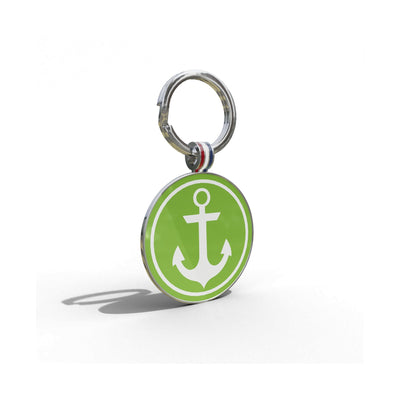 Anchor Green Round Shaped Engravable Tag