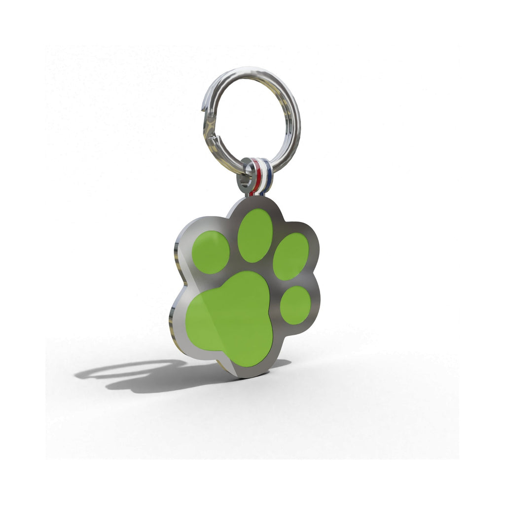 Green Paw Shaped Engravable Tag