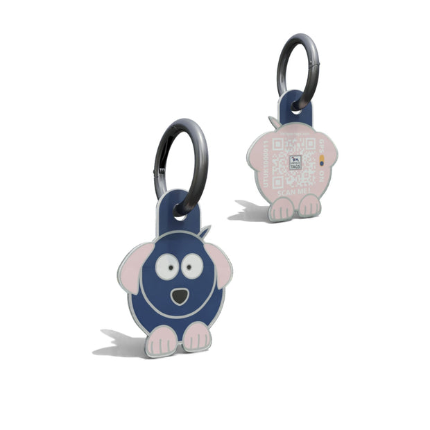 Light Pink Cute Dog Shaped Epoxy QR Tag