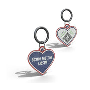 Navy Im Lost Heart Shaped Epoxy QR Tag