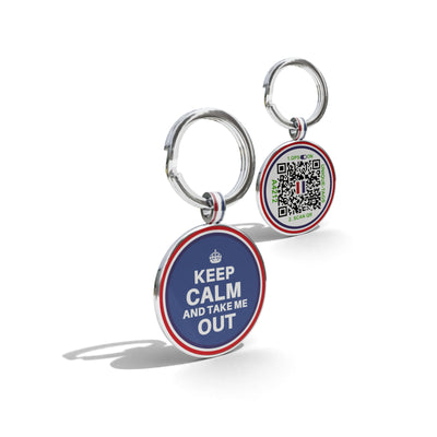 Premium Round Shaped Navy Take Me Out  QR Tag