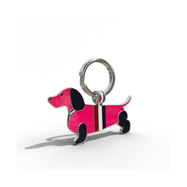 Dark Pink Signature Logo Shaped Engravable Tag