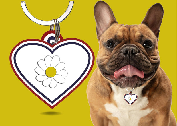 Yellow Daisy Heart Shaped Epoxy QR Tag