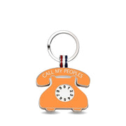 Orange Telephone 'Call My Peoples" Engravable Tag