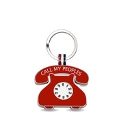 Red Telephone 'Call My Peoples" Engravable Tag