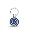 Navy Candy Swirl Round Shaped Engravable Tag