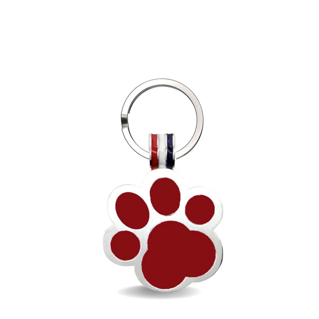 Red Paw Shaped Engravable Tag