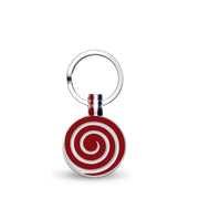 Red Candy Swirl Round Shaped Engravable Tag