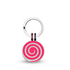 Dark Pink Candy Swirl Round Shaped Engravable Tag