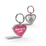 Premium Heart Shaped Dark Pink I am lost QR Tag