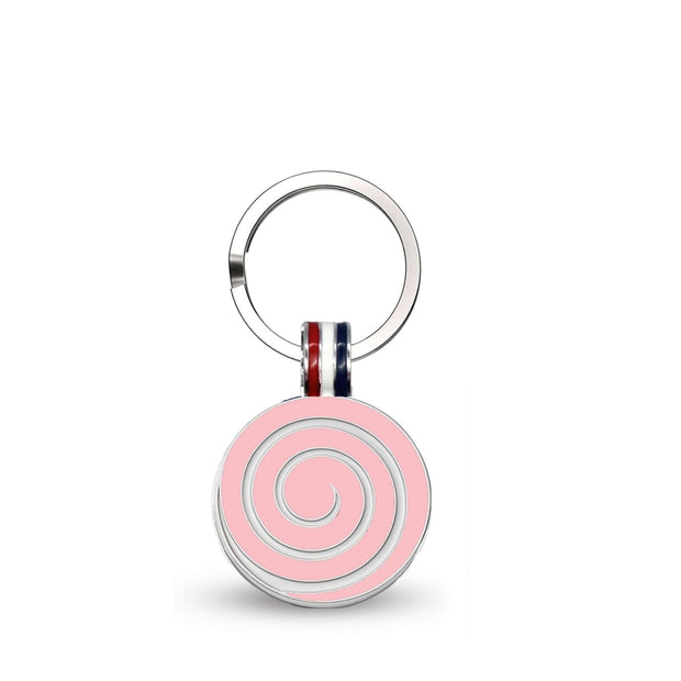 Light Pink Candy Swirl Round Shaped Engravable Tag