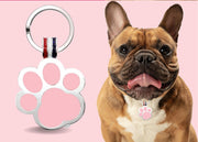 Light Pink Paw Shaped Engravable Tag