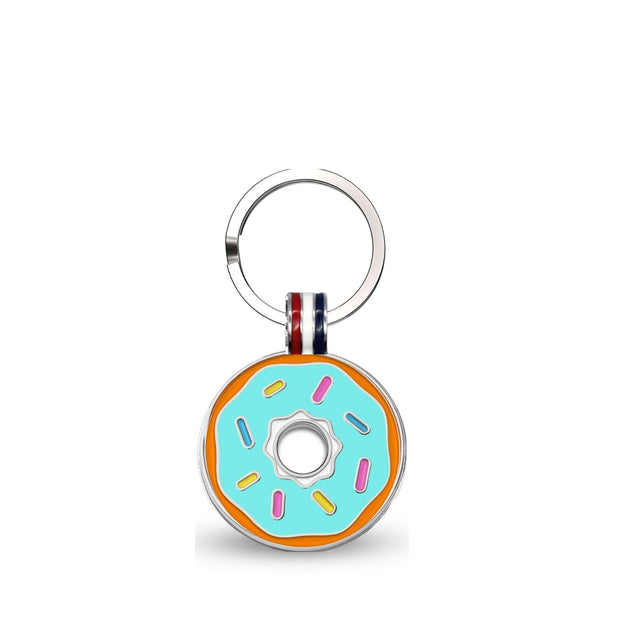 Aqua Donut Round Shaped Engravable Tag