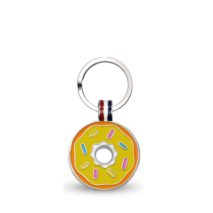 Yellow Donut Round Shaped Engravable Tag