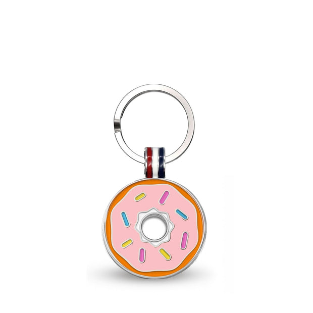 Light Pink Donut Round Shaped Engravable Tag