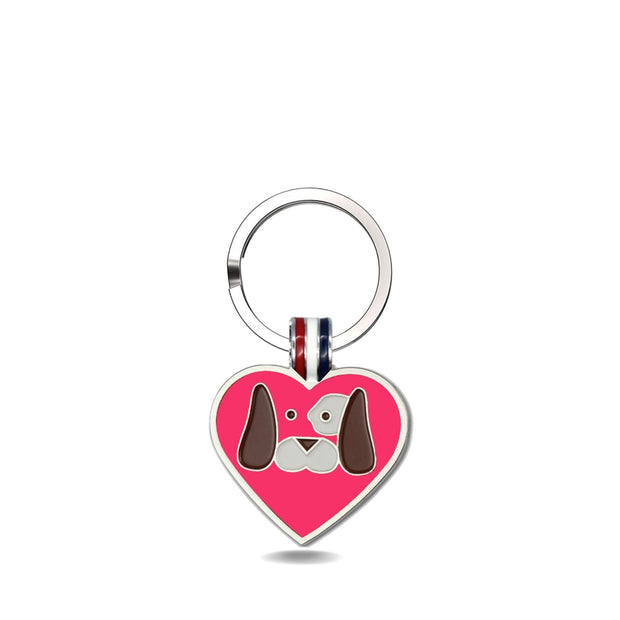 Dark Pink Heart Pet Engravable Tag