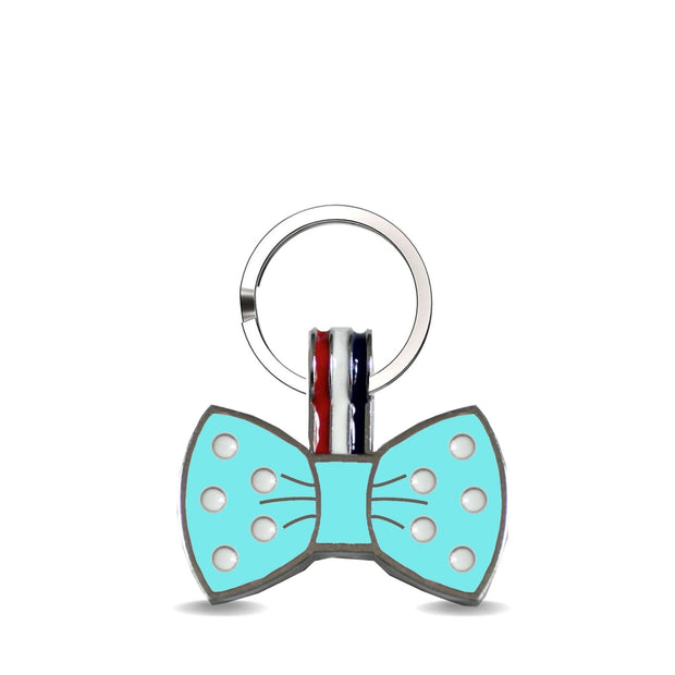 Aqua Bow Shaped Engravable Tag