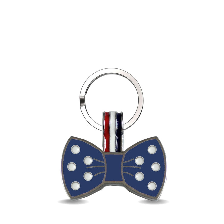 Navy Bow Engravable Tag