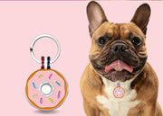 Light Pink Donut Round Shaped Engravable Tag