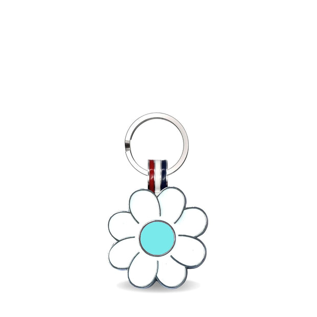 Aqua Daisy Shaped Engravable Tag